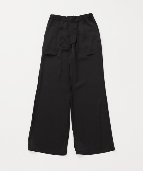 Noble(ノーブル)の「《セットアップ対応》ルナサテンナローフレアタックパンツ(スラックス・レディース・ベージュ/ブラック/ライトグレー・40/38/36)」の10枚目の写真