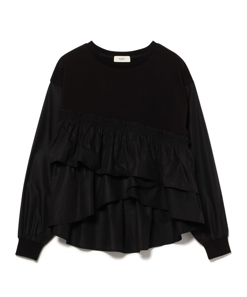 BEAMS HEART(ビームスハート)の「ペプラム ドッキング プルオーバー(Tシャツ/カットソー・レディース・オフホワイト/ブラック/サックスブルー・FREE)」の2枚目の写真