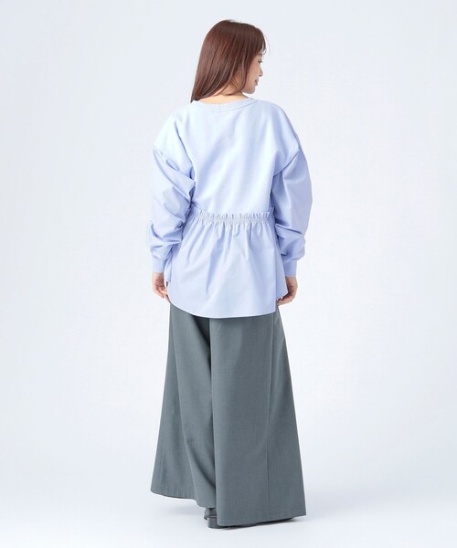 BEAMS HEART(ビームスハート)の「ペプラム ドッキング プルオーバー(Tシャツ/カットソー・レディース・オフホワイト/ブラック/サックスブルー・FREE)」の9枚目の写真