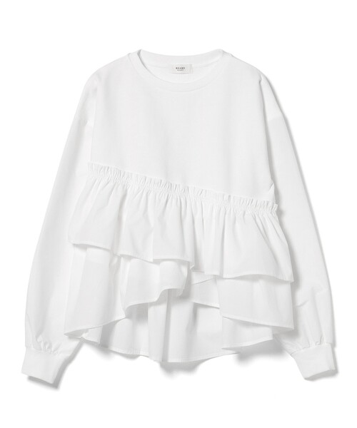BEAMS HEART(ビームスハート)の「ペプラム ドッキング プルオーバー(Tシャツ/カットソー・レディース・オフホワイト/ブラック/サックスブルー・FREE)」の16枚目の写真