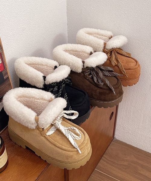 Miniministore(ミニミニストア)の「厚底ムートンブーツもこもこショートブーツ(ブーツ・レディース・ブラウン/ベージュ/ブラック/キャメル・M/S/L)」の13枚目の写真