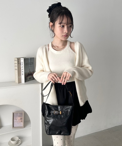 wears（ウェアーズ）の「コンパクトPUミニスクエアショルダーバッグ（ショルダーバッグ・レディース・ブラック/ブラウン・FREE）」の9枚目の写真