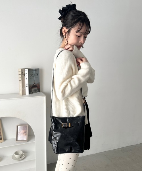 wears（ウェアーズ）の「コンパクトPUミニスクエアショルダーバッグ（ショルダーバッグ・レディース・ブラック/ブラウン・FREE）」の10枚目の写真