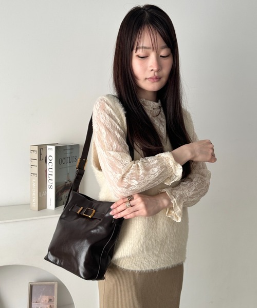 wears（ウェアーズ）の「コンパクトPUミニスクエアショルダーバッグ（ショルダーバッグ・レディース・ブラック/ブラウン・FREE）」の18枚目の写真