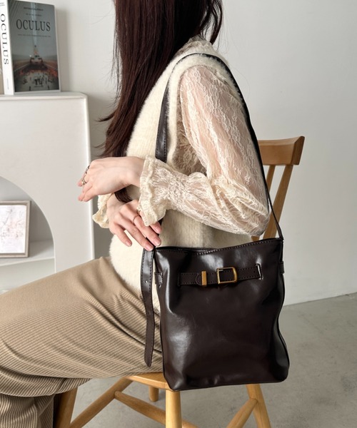 wears（ウェアーズ）の「コンパクトPUミニスクエアショルダーバッグ（ショルダーバッグ・レディース・ブラック/ブラウン・FREE）」の17枚目の写真