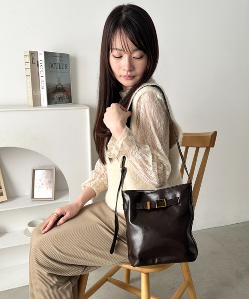 wears（ウェアーズ）の「コンパクトPUミニスクエアショルダーバッグ（ショルダーバッグ・レディース・ブラック/ブラウン・FREE）」の19枚目の写真