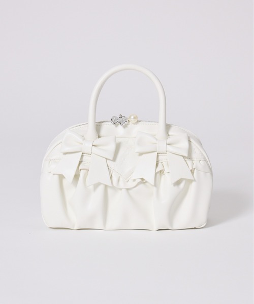 Fiorforte(フィオルフォルテ)の「lacy ribbon boston bag(ボストンバッグ・レディース・ホワイト/ピンク/ホワイト系その他・FREE)」の9枚目の写真