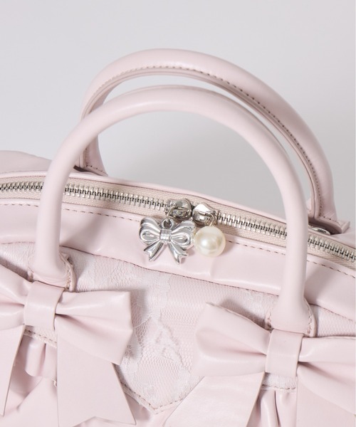Fiorforte(フィオルフォルテ)の「lacy ribbon boston bag(ボストンバッグ・レディース・ホワイト/ピンク/ホワイト系その他・FREE)」の14枚目の写真