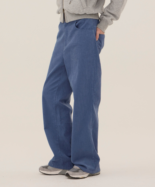 DANGLEDROP(ダングルドロップ)の「DGDP コーデュロイスタンダードワイドパンツ_ブルー(その他パンツ・レディース・その他・SMALL/MEDIUM)」の1枚目の写真