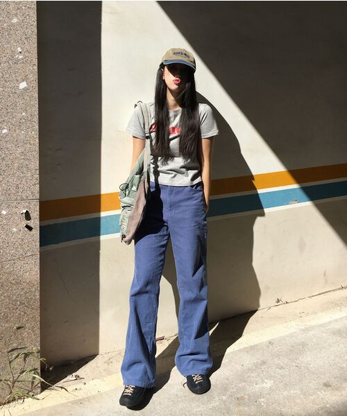 DANGLEDROP(ダングルドロップ)の「DGDP コーデュロイスタンダードワイドパンツ_ブルー(その他パンツ・レディース・その他・SMALL/MEDIUM)」の17枚目の写真