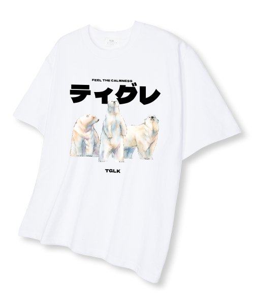 TI.GLAKE(ティーグレイク)の「スリーホワイトベア オーバーサイズ 半袖Tシャツ ホワイト(Tシャツ/カットソー・レディース・その他・LARGE/X-LARGE/XX-LARGE)」の1枚目の写真