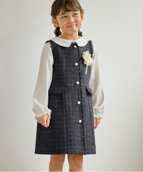 KIDS/キッズ】パールボタンツイードジャンパースカート/セレモニー対応