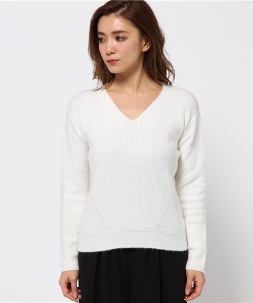 MOUSSY（マウジー）の「Deep V knit POK（ニット/セーター・レディース・ライトピンク/ベージュ/トップグレー/オフホワイト・FREE）」の11枚目の写真