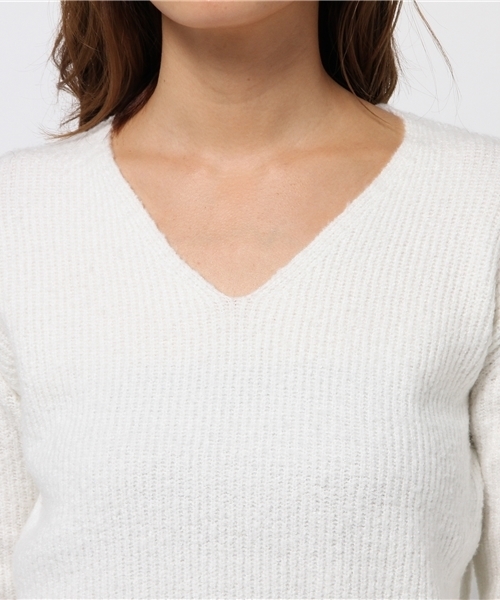 MOUSSY（マウジー）の「Deep V knit POK（ニット/セーター・レディース・ライトピンク/ベージュ/トップグレー/オフホワイト・FREE）」の7枚目の写真