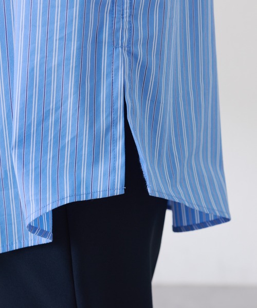 COLLAGE GALLARDAGALANTE(コラージュガリャルダガランテ)の「アレンジオーバーシャツ(シャツ/ブラウス・レディース・ホワイト/ネイビー/サックスブルー・FREE)」の10枚目の写真