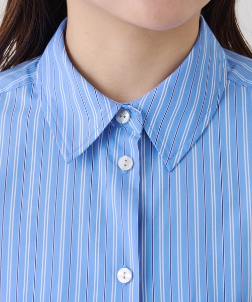 COLLAGE GALLARDAGALANTE(コラージュガリャルダガランテ)の「アレンジオーバーシャツ(シャツ/ブラウス・レディース・ホワイト/ネイビー/サックスブルー・FREE)」の6枚目の写真