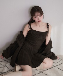 fupel（フぺル）の「knit cami skirt set / ニットキャミスカートセット（セットアップ）」