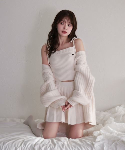 fupel(フぺル)の「knit cami skirt set / ニットキャミスカートセット(セットアップ・レディース・グレー/アイボリー/ブラウン・FREE)」の20枚目の写真
