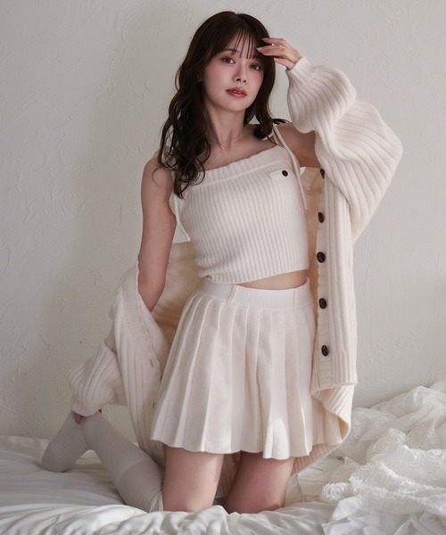 fupel(フぺル)の「knit cami skirt set / ニットキャミスカートセット(セットアップ・レディース・グレー/アイボリー/ブラウン・FREE)」の21枚目の写真