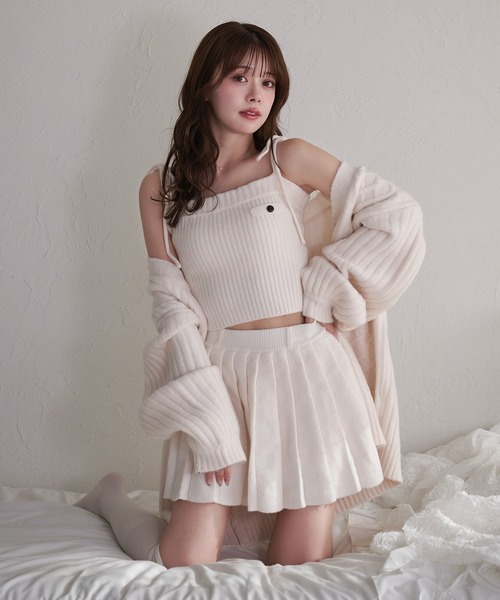fupel(フぺル)の「knit cami skirt set / ニットキャミスカートセット(セットアップ・レディース・グレー/アイボリー/ブラウン・FREE)」の19枚目の写真