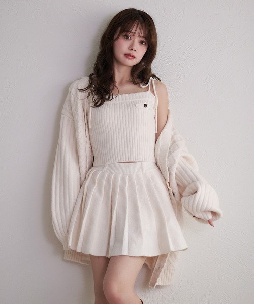 fupel(フぺル)の「knit cami skirt set / ニットキャミスカートセット(セットアップ・レディース・グレー/アイボリー/ブラウン・FREE)」の13枚目の写真