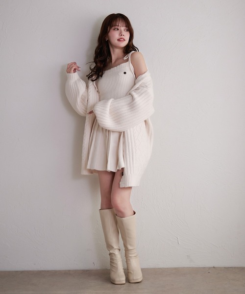 fupel(フぺル)の「knit cami skirt set / ニットキャミスカートセット(セットアップ・レディース・グレー/アイボリー/ブラウン・FREE)」の17枚目の写真