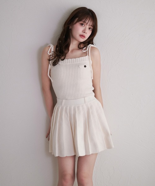 fupel(フぺル)の「knit cami skirt set / ニットキャミスカートセット(セットアップ・レディース・グレー/アイボリー/ブラウン・FREE)」の8枚目の写真