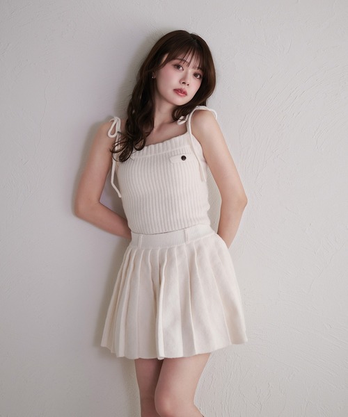 fupel(フぺル)の「knit cami skirt set / ニットキャミスカートセット(セットアップ・レディース・グレー/アイボリー/ブラウン・FREE)」の9枚目の写真