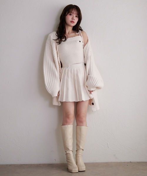 fupel(フぺル)の「knit cami skirt set / ニットキャミスカートセット(セットアップ・レディース・グレー/アイボリー/ブラウン・FREE)」の16枚目の写真
