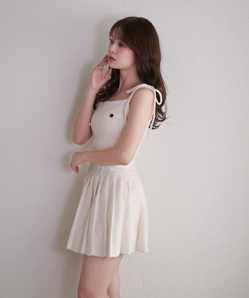 fupel(フぺル)の「knit cami skirt set / ニットキャミスカートセット(セットアップ・レディース・グレー/アイボリー/ブラウン・FREE)」の10枚目の写真