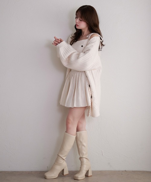 fupel(フぺル)の「knit cami skirt set / ニットキャミスカートセット(セットアップ・レディース・グレー/アイボリー/ブラウン・FREE)」の18枚目の写真