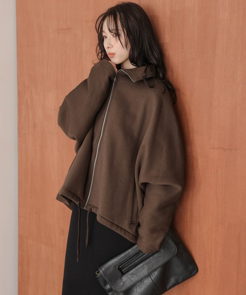 AMELY(エミリー)の「裏起毛ジップアップスウェットトップス(パーカー・レディース・グレー/ブラック/ブラウン・フリー)」の13枚目の写真