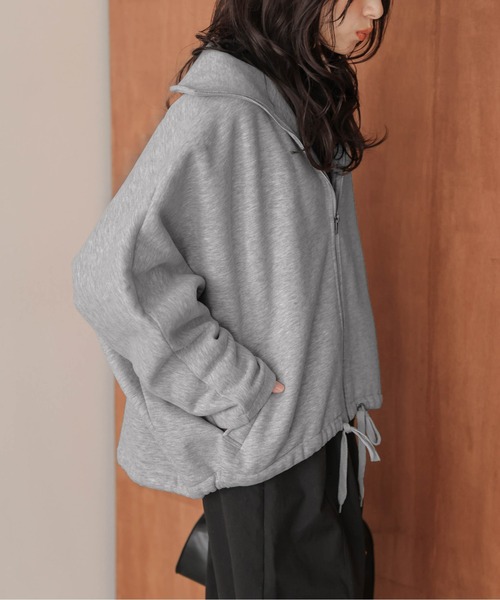 AMELY(エミリー)の「裏起毛ジップアップスウェットトップス(パーカー・レディース・グレー/ブラック/ブラウン・フリー)」の10枚目の写真