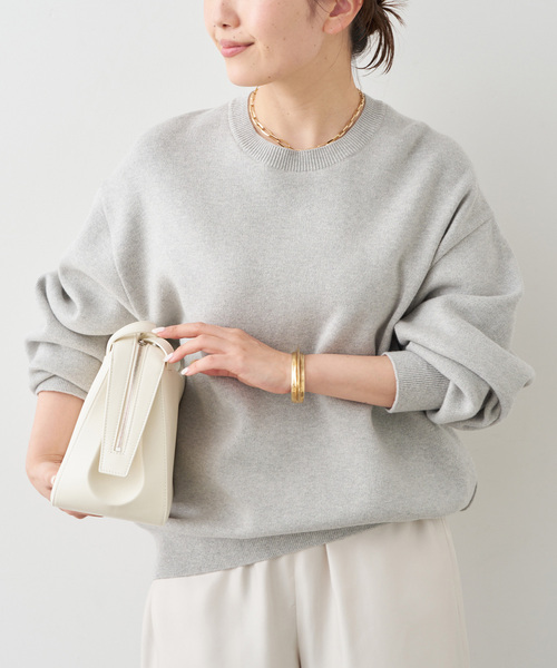 Deuxieme Classe（ドゥーズィエムクラス）の「*SMOOTH TOP クルーネック プルオーバー（ニット/セーター・レディース・ライトグレー/ベージュ・FREE）」の5枚目の写真