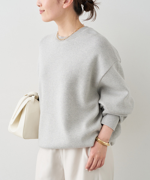 Deuxieme Classe（ドゥーズィエムクラス）の「*SMOOTH TOP クルーネック プルオーバー（ニット/セーター・レディース・ライトグレー/ベージュ・FREE）」の7枚目の写真