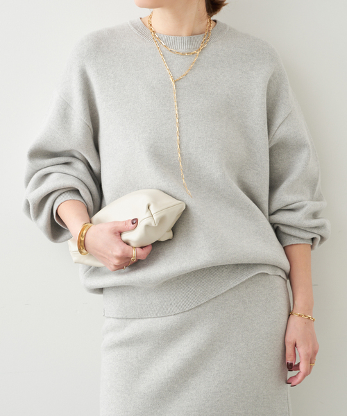 Deuxieme Classe（ドゥーズィエムクラス）の「*SMOOTH TOP クルーネック プルオーバー（ニット/セーター・レディース・ライトグレー/ベージュ・FREE）」の9枚目の写真