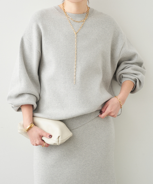 Deuxieme Classe（ドゥーズィエムクラス）の「*SMOOTH TOP クルーネック プルオーバー（ニット/セーター・レディース・ライトグレー/ベージュ・FREE）」の11枚目の写真