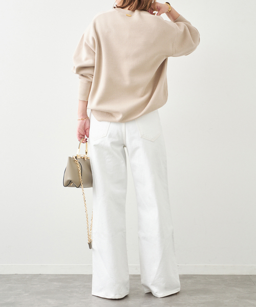 Deuxieme Classe（ドゥーズィエムクラス）の「*SMOOTH TOP クルーネック プルオーバー（ニット/セーター・レディース・ライトグレー/ベージュ・FREE）」の14枚目の写真