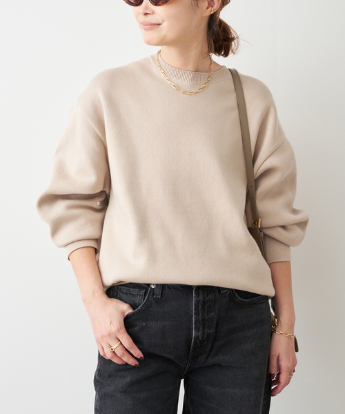 Deuxieme Classe（ドゥーズィエムクラス）の「*SMOOTH TOP クルーネック プルオーバー（ニット/セーター・レディース・ライトグレー/ベージュ・FREE）」の19枚目の写真
