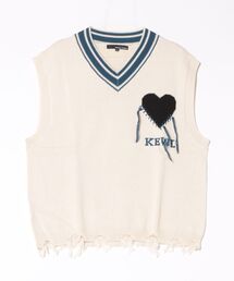 ８(eight)（エイト）の「裾ダメージハートロゴニットベスト（ベスト）」