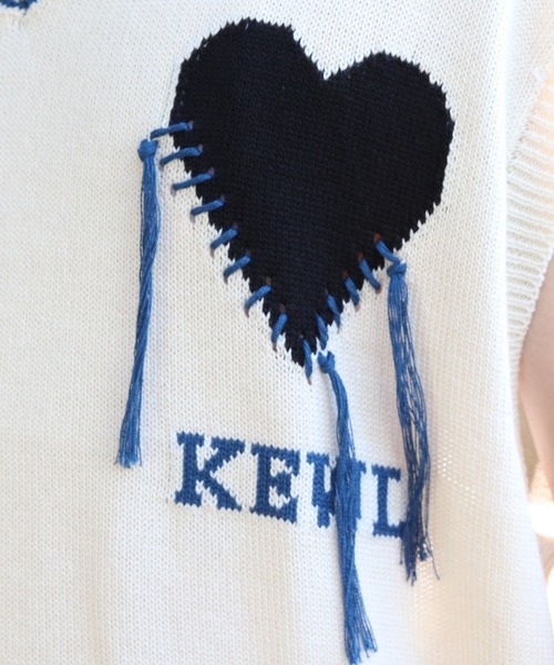 ８(eight)（エイト）の「裾ダメージハートロゴニットベスト（ベスト・メンズ・ブラック/ホワイト・MEDIUM/LARGE）」の15枚目の写真