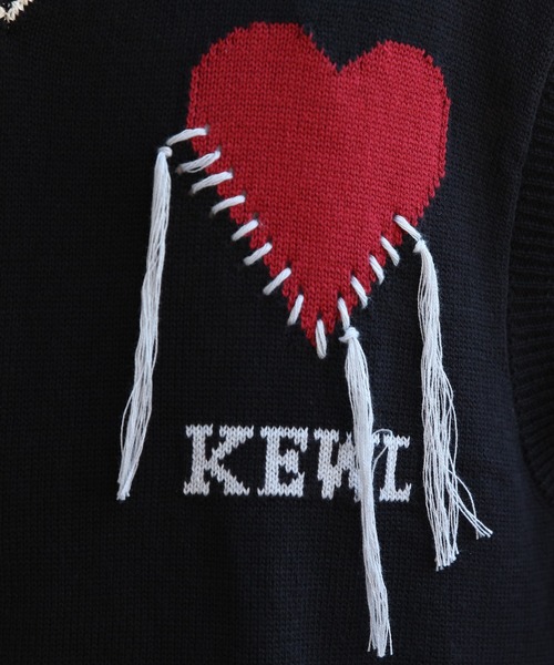 ８(eight)（エイト）の「裾ダメージハートロゴニットベスト（ベスト・メンズ・ブラック/ホワイト・MEDIUM/LARGE）」の14枚目の写真