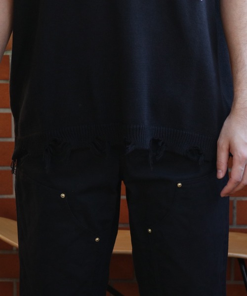 ８(eight)（エイト）の「裾ダメージハートロゴニットベスト（ベスト・メンズ・ブラック/ホワイト・MEDIUM/LARGE）」の17枚目の写真