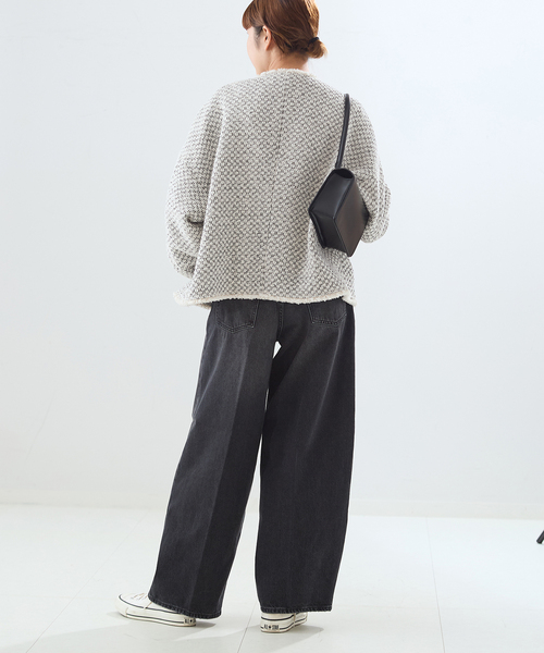 journal standard L'essage（ジャーナルスタンダードレサージュ）の「GIOLICATWEED ドルマンジャケット（ノーカラージャケット・レディース・ホワイト系その他・FREE）」の3枚目の写真