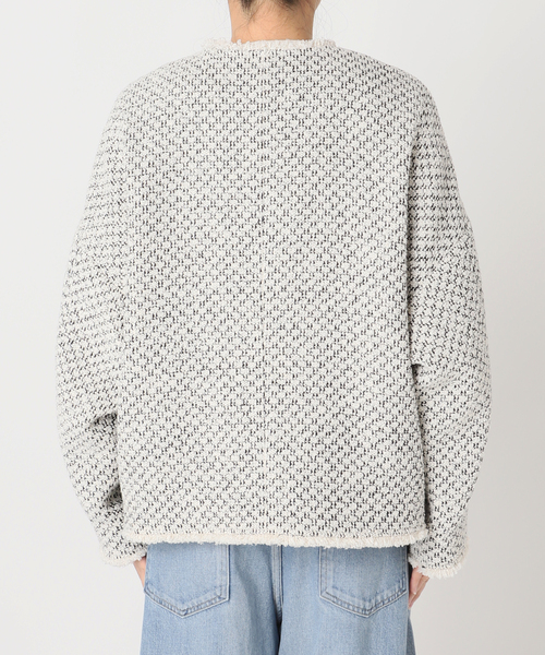 journal standard L'essage（ジャーナルスタンダードレサージュ）の「GIOLICATWEED ドルマンジャケット（ノーカラージャケット・レディース・ホワイト系その他・FREE）」の6枚目の写真