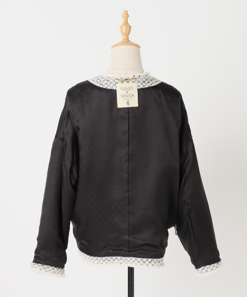 journal standard L'essage（ジャーナルスタンダードレサージュ）の「GIOLICATWEED ドルマンジャケット（ノーカラージャケット・レディース・ホワイト系その他・FREE）」の14枚目の写真