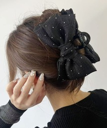アクリル ラメ ラウンド バンスクリップ_（バレッタ/ヘアクリップ