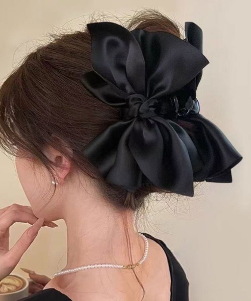 Port / ポート 】 ブラックシリーズ ビッグ リボン バンスクリップ