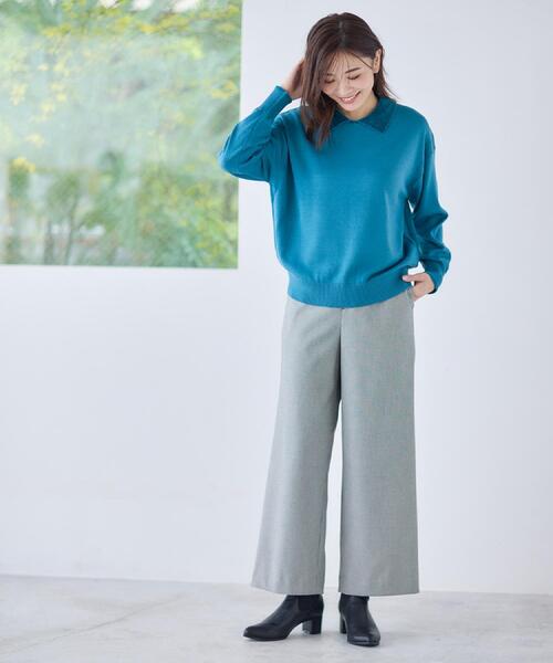 Reflect(リフレクト)の「【裏起毛/ゆったりシルエット】ストレートワイドパンツ(その他パンツ・レディース・ブラック系1/ナチュラル/ネイビー・15 /11/09/05/17/13/07)」の12枚目の写真