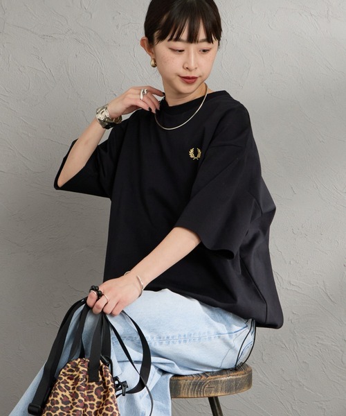 FRED PERRY/フレッドペリー] 別注 ワンポイントロゴ刺繍 ポンチドロー